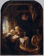 Gerard Dou Reading the Bible oil painting reproduction